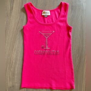 Hot pink bedazzled cosmopolitan cherry tank